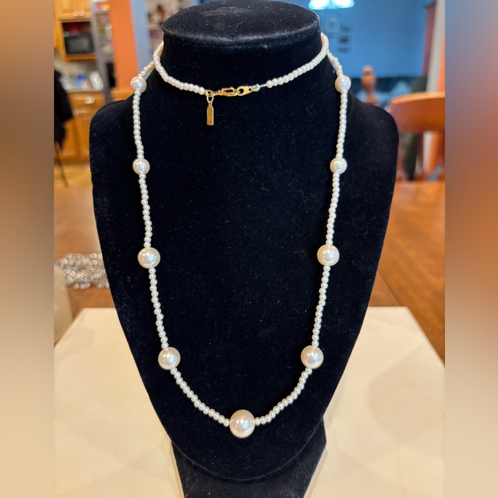 Marvella faux pearl necklace. 30 inches long.
